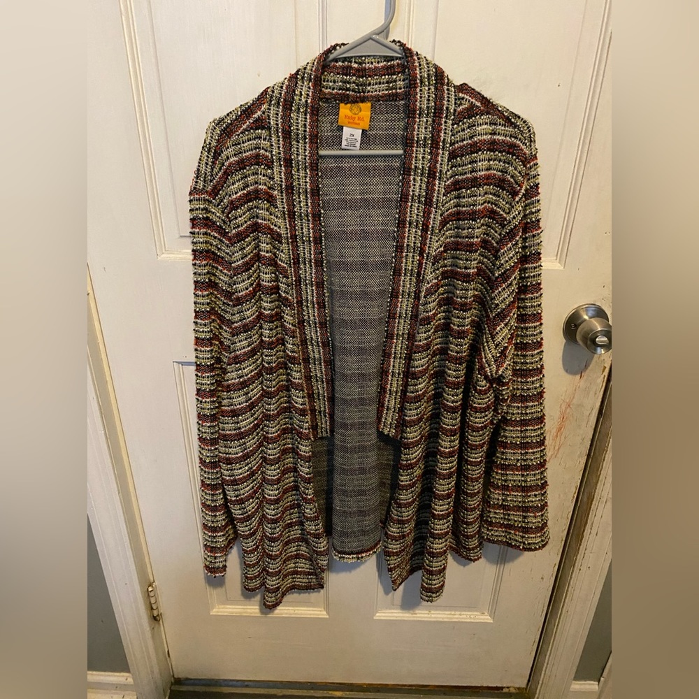 Ruby, red women’s 2X cardigan